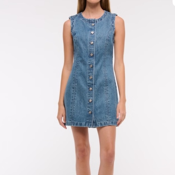 Abercrombie & Fitch Dresses & Skirts - Abercrombie & Fitch Denim Mini Jean Dress Medium Button Front Y2K 90s casual